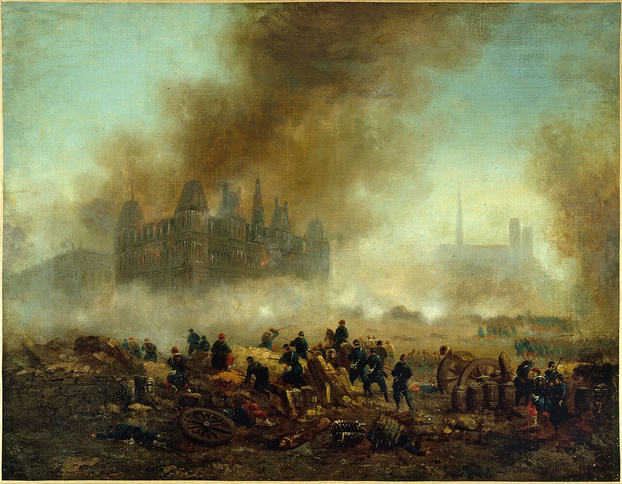 Il palazzo comunale è bruciato, attaccato dalle truppe di Versailles - Museo Carnavalet, Parigi